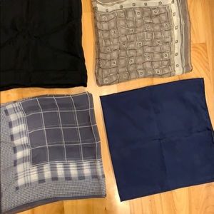 Scarves Black 22”, navy 22” blue grey 22” gray 20”